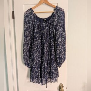 Paige Blue Floral Marjoram Dress, Extra Small